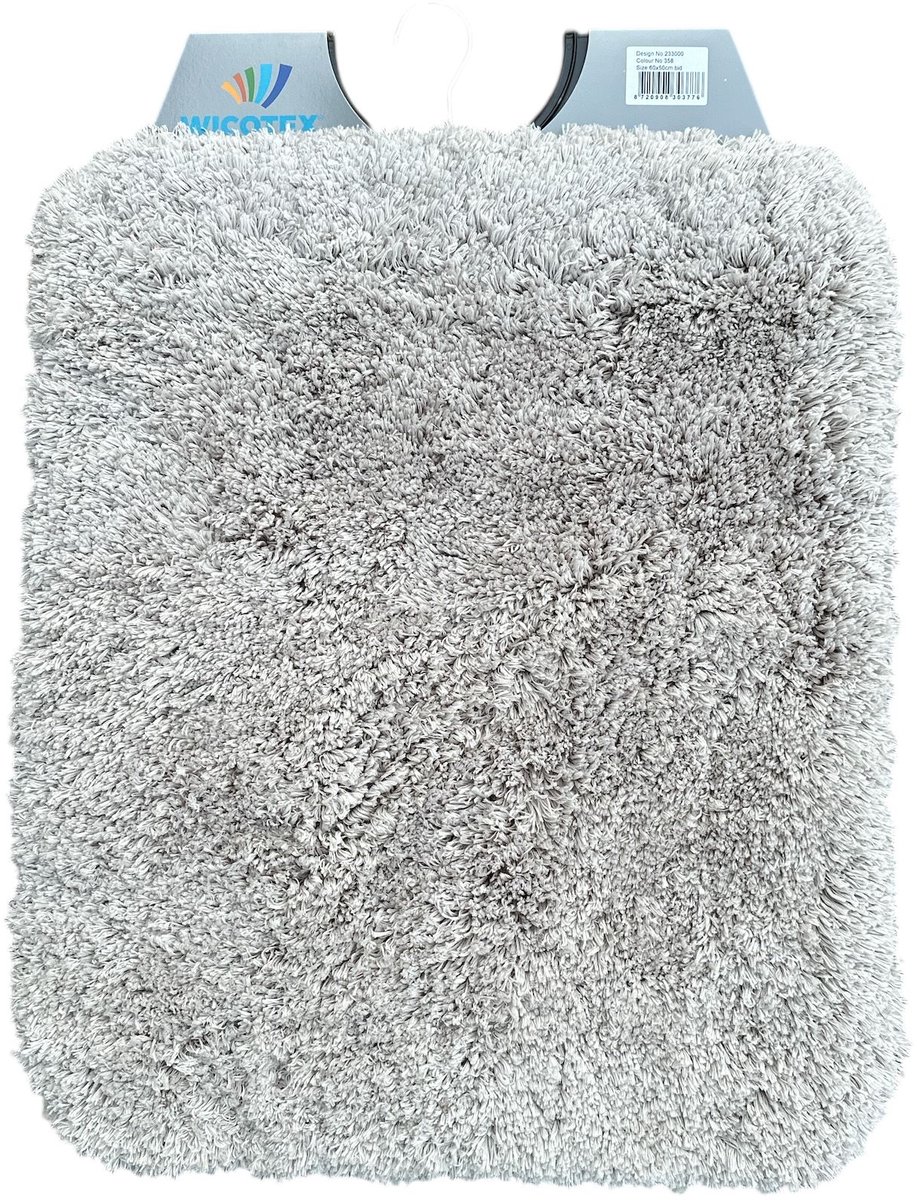 Wicotex - Bidetmat - WC mat - Toiletmat Bergen Taupe - Badmat - Antislip onderkant - Afmeting 50x60cm - Fluffy zacht