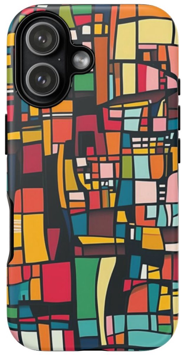 Kleurrijk Abstract Geometrisch Patroon – Telefoonhoesje Geschikt voor iPhone 17