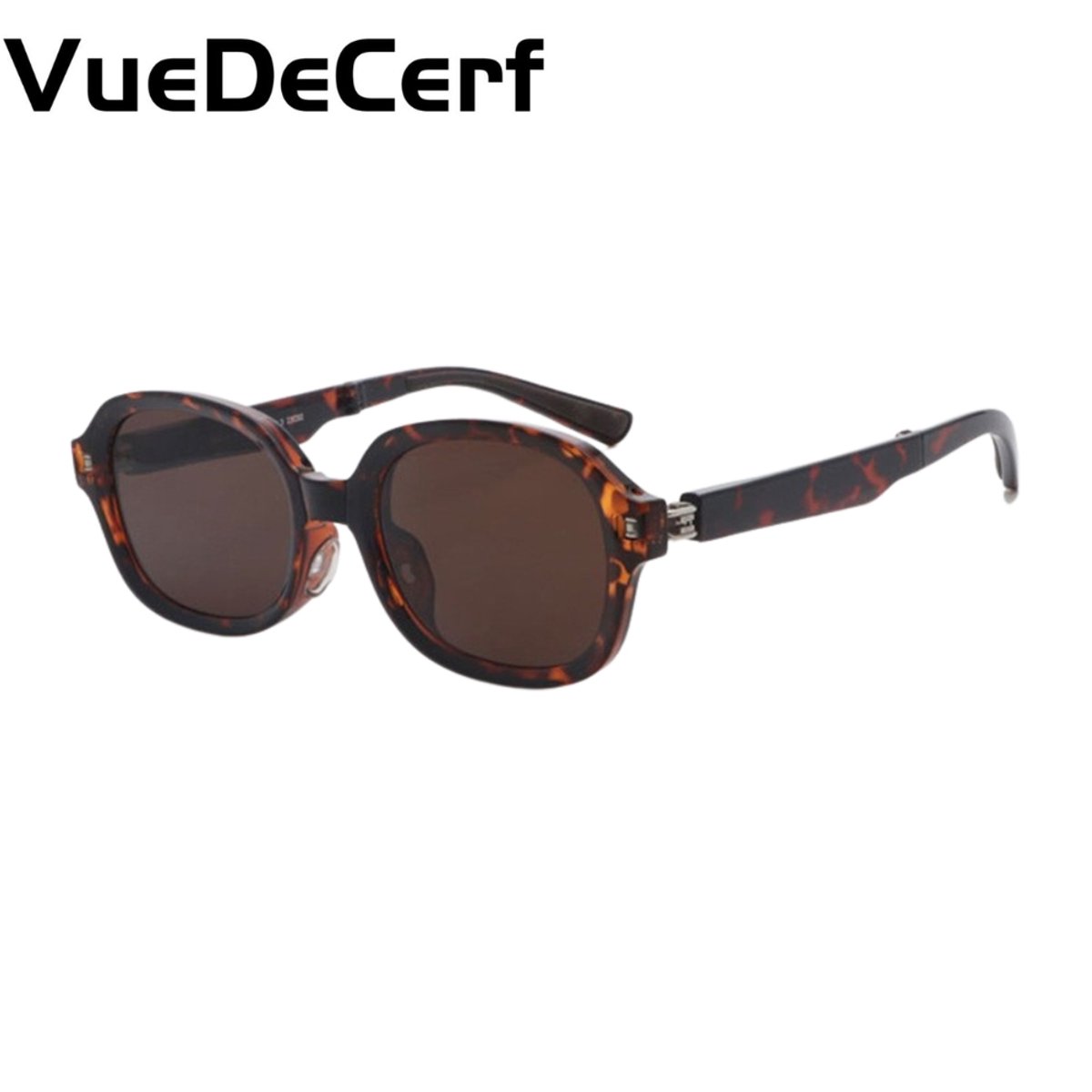 VueDeCerf Unisex Zonnebril - Opvouwbare Zonnebril - UV380 - Ovaal - Bruin Montuur met Bruine Glazen