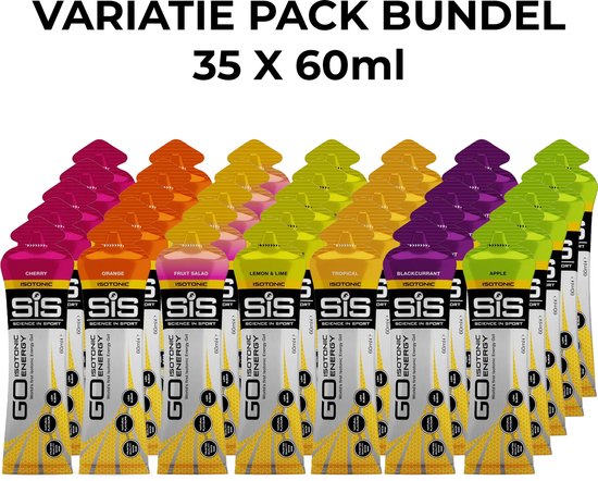 Science in Sport - Gel énergétique isotonique SiS Go - 35x60 ml - Pack de variantes - Gel de course avec 22 g de glucides