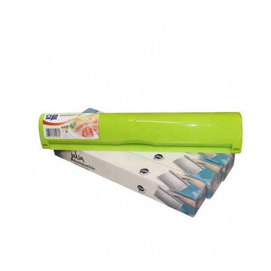 Foto: Alpfa foliehouder rollenhouder foliedispenser foliesnijder inclusief aluminiumfolie foliehouder keuken groen blauw