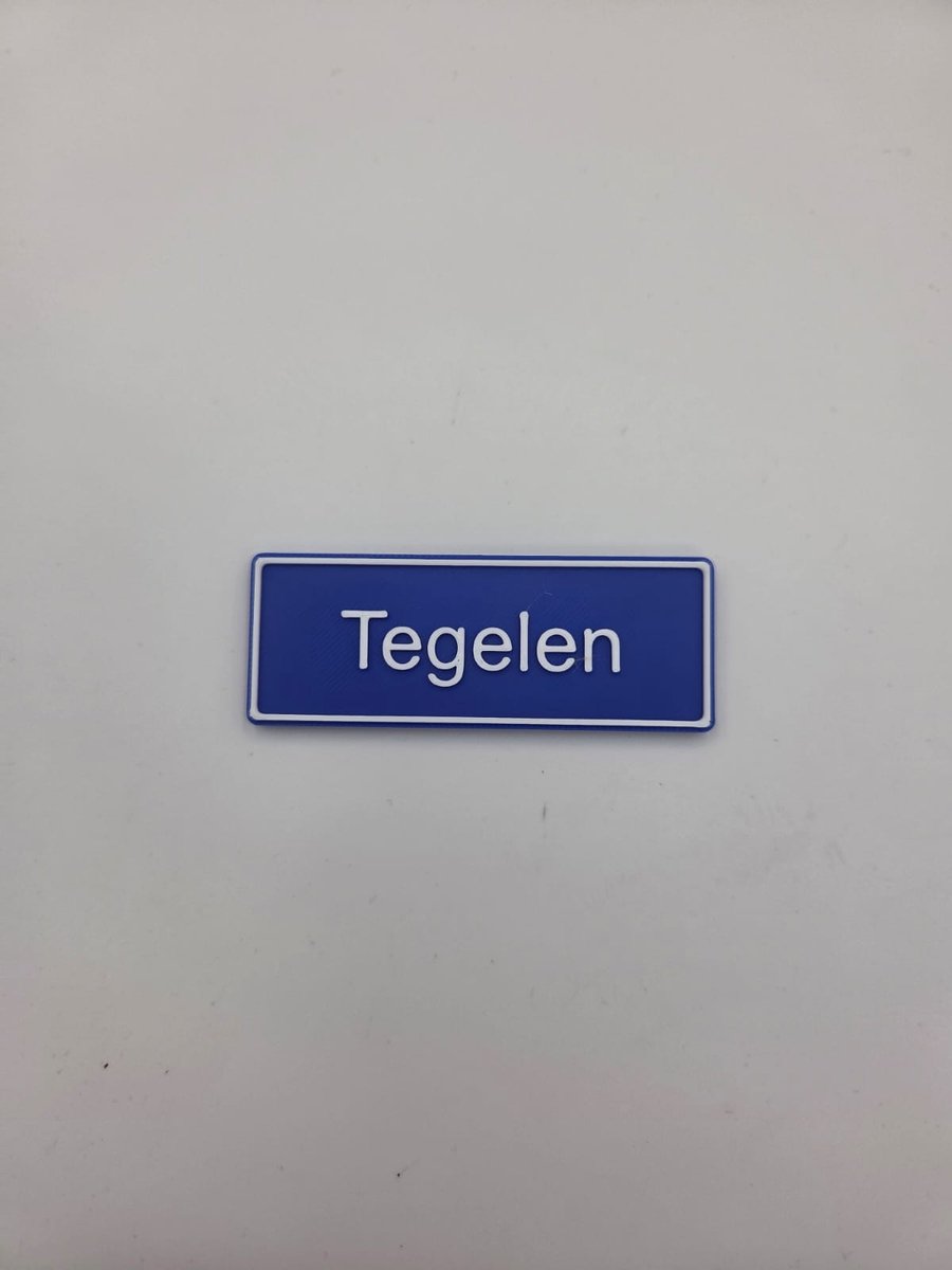 Koelkast Magneet plaatsnaam 8 X 3 CM Tegelen