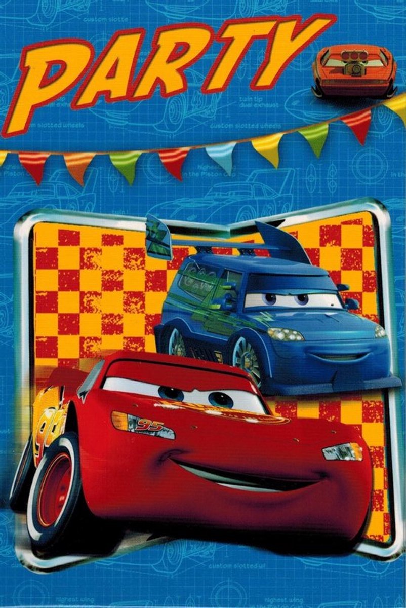 Uitnodigingen Disney - Cars Groen