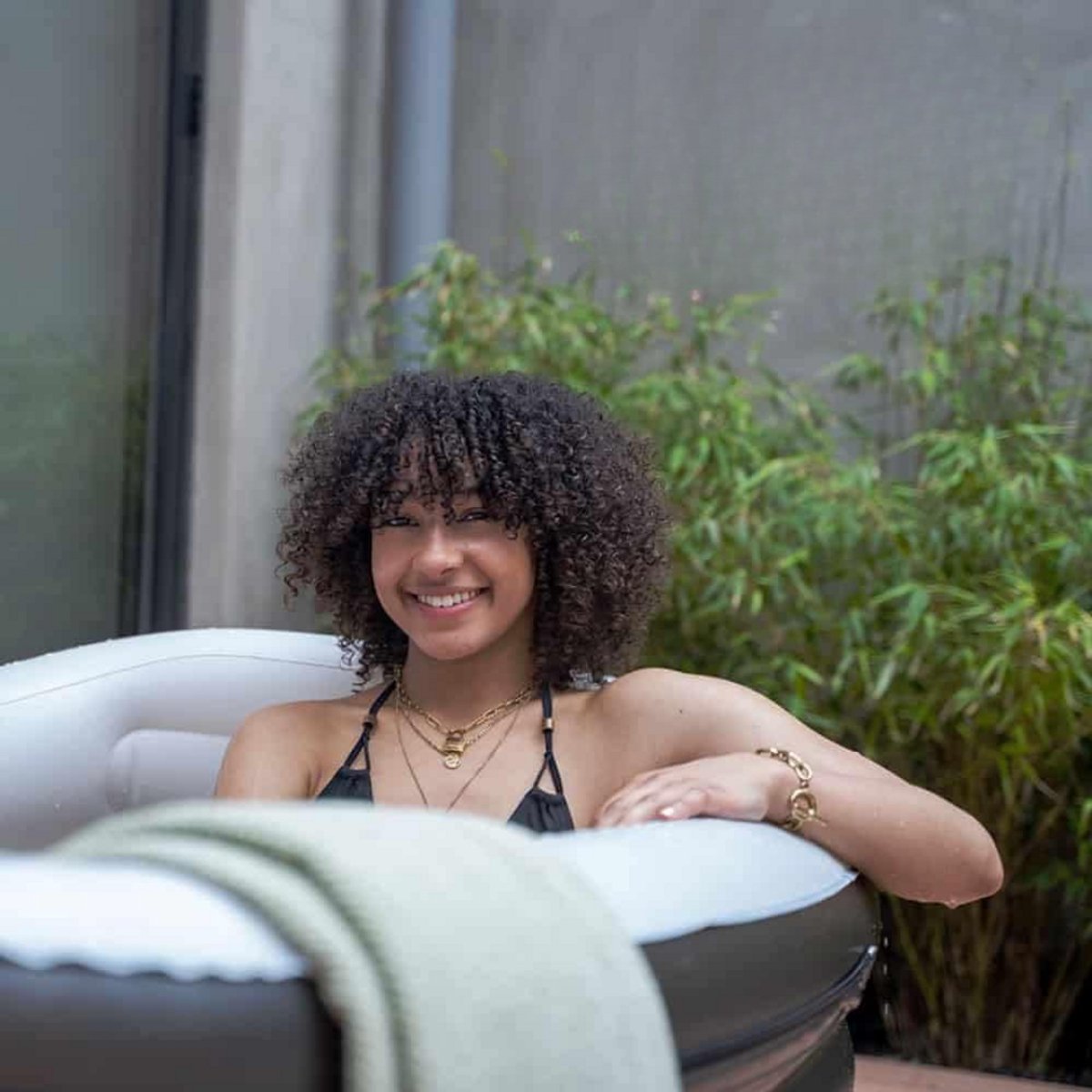 SCH Jacuzzi Opblaasbaar - Jacuzzi - Zwart - 160cm x 160xm x - afbeelding 2