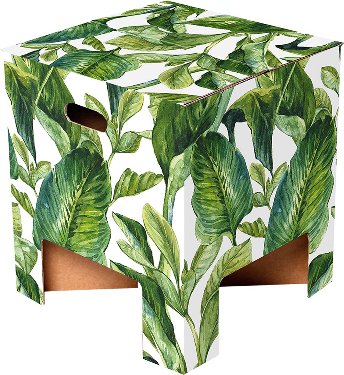 Dutch Design Brand kartonnen krukje - Groene bladeren - Green Leaves