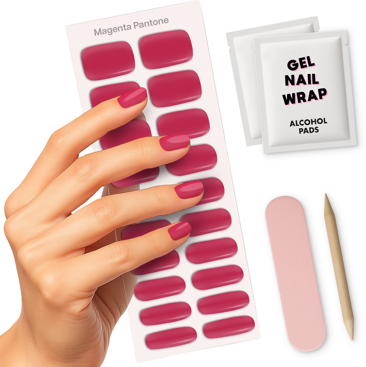 Miss Jules - Roze - Magenta Pantone - Gel Nail Wraps - Gel Nagel Stickers (incl. Instructievideo)
