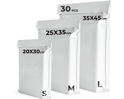 Verzendzakken Vintage 30 stuks - Zelfklevend en duurzaam - 3 verschillende maten - Ideaal voor pakketten - Kleding schoenen boeken