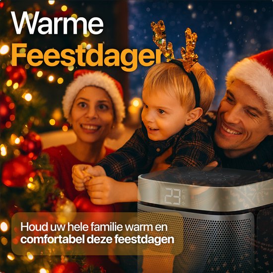 KRAFT Elektrische Kachel - Keramische Ventilatorkachel - Heater - Verwarming Electrisch - 1500W - 70° Draaifunctie