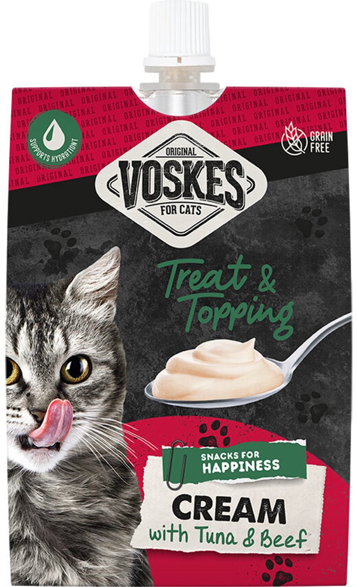 Voskes Cream Kattensnack - 2 x Kip + 2 x Tonijn en Rund