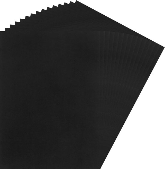 Knutselkarton, diepzwart hoogwaardig papier, onbedrukt printerpapier, voor fotografie, presentaties, knutselen, fotokarton, karton, gemaakt in Duitsland, 50 vellen, DIN A3, 300 g/m², zwart