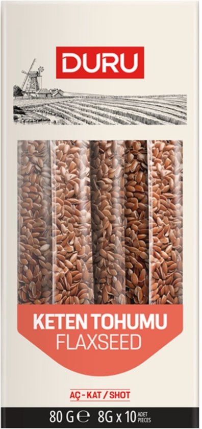 Duru Lijnzaad - 10x8g - Rijk aan Vezels - Ideaal voor Smoothies en Bakken