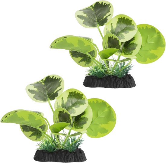 Plantes artificielles pour aquarium - Lot de 2 - Plantes aquatiques - Plantes artificielles pour aquarium - Décoration intérieure - Décoration de bureau (8,3 x 14,5 x 3,1 cm)