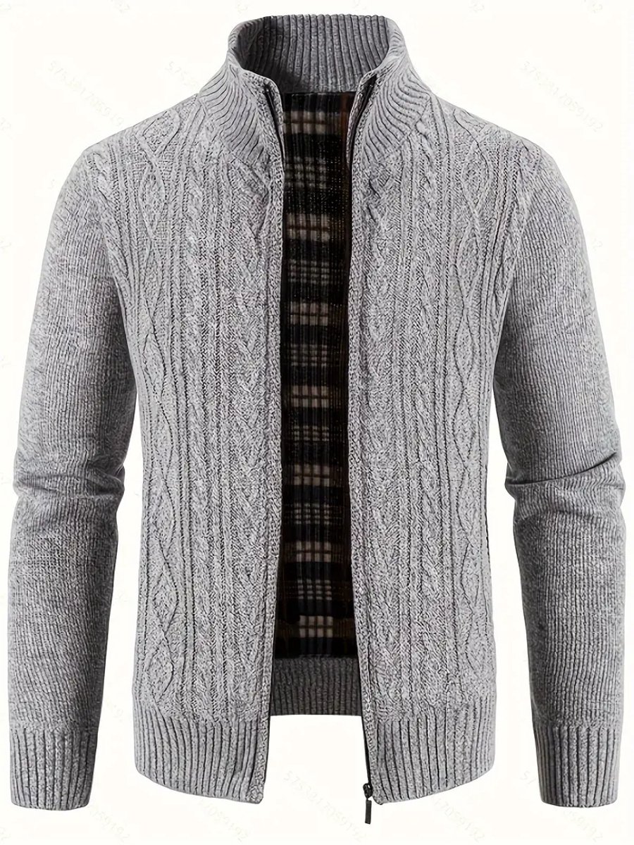 Fleece jas heren volledige rits gebreid vest dikke trui