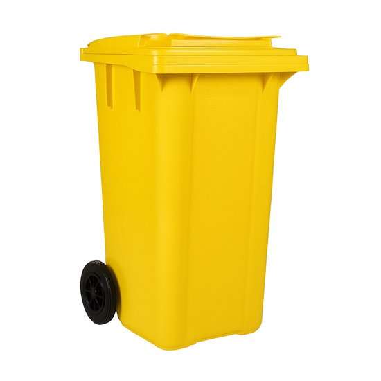 Kunststof Kliko Afval Rolcontainer Mini container - 240 liter - Geel