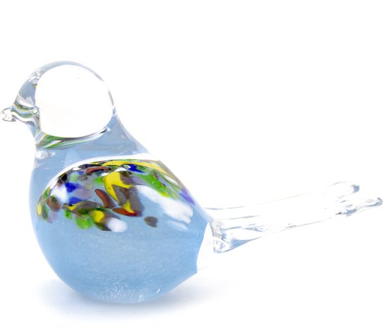 Loranto - Oiseaux en Verres - Bleu clair/couleur - Figurines en verre