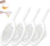 qingmeng Fijn, 2 stuks fijne zeef met handvat, 200/400 mesh, haarzeef, keuken, netzeef, ultradunne trechterfilter, huishoudzeef, handzeef voor sap, melk, koffie