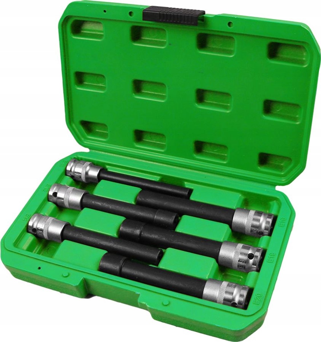 Lange Torx doppen 1/2", E10-E20, 6-delige set