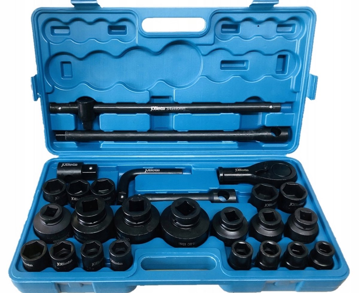 JOBIextra Doppeldopsen Set 3/4" & 1" 12-kant 17-65mm 26 Delig