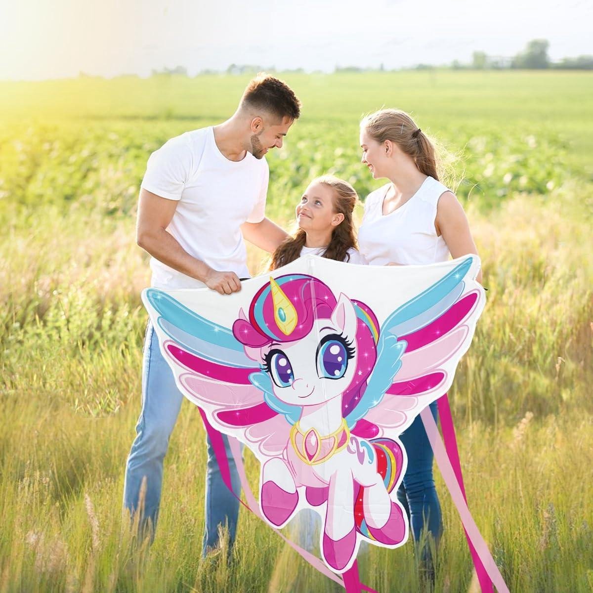 Provento - Vlieger voor kinderen, 106 cm, Eenhoorn design, Stuurvlieger met kindervlieger, Leuk cadeau voor spelletjes en activiteiten