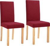 Eetkamerstoelen Stof Rood 2 STUKS / Eetkamer stoelen / Extra stoelen voor huiskamer / Dineerstoelen / Tafelstoelen / Barstoelen
