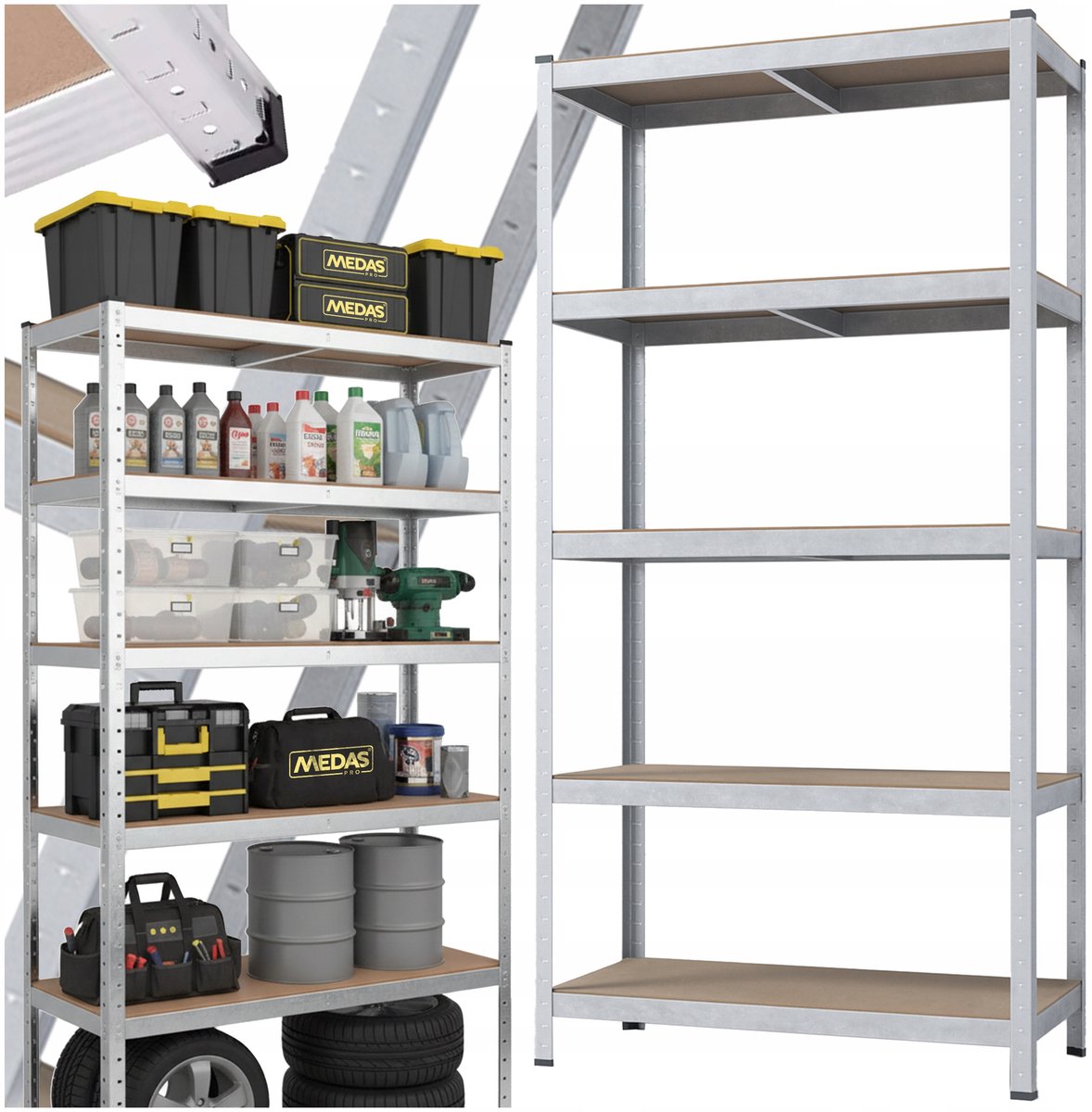 Medas Pro Metalen Werkplaatsrek 180x90x40cm - 875kg trekvermogen