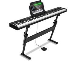 VEVOR 88 Toetsen Digitale Piano Elektrische Piano Opvouwbaar Toetsenbord Bluetooth MIDI met Standaard