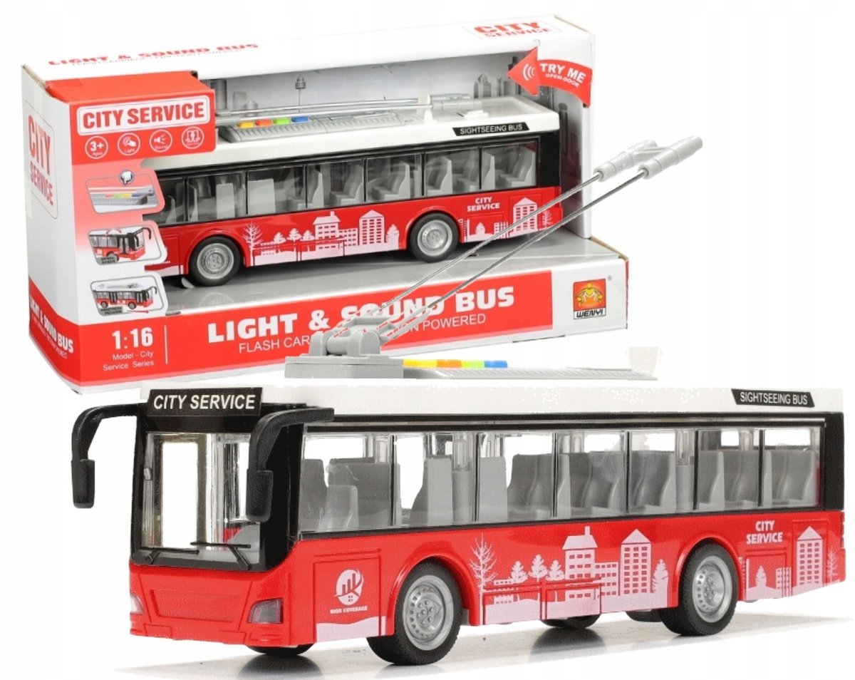Stadsbus Trolejbus met Licht en Geluid voor Kinderen