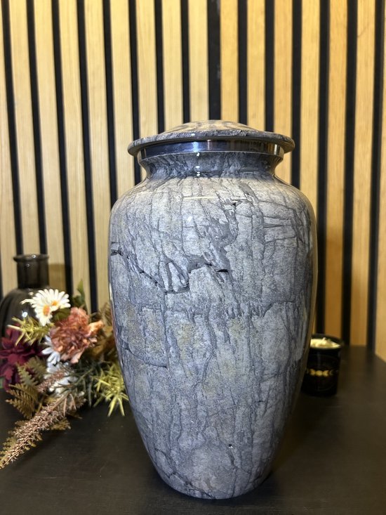 XXL As Urn - 3.5 Liter - Crematie Urn - Uniek - Voor Huisdieren of Menselijk As - Crematie As - Mini Urn - Decoratie Urn - Modern Stone