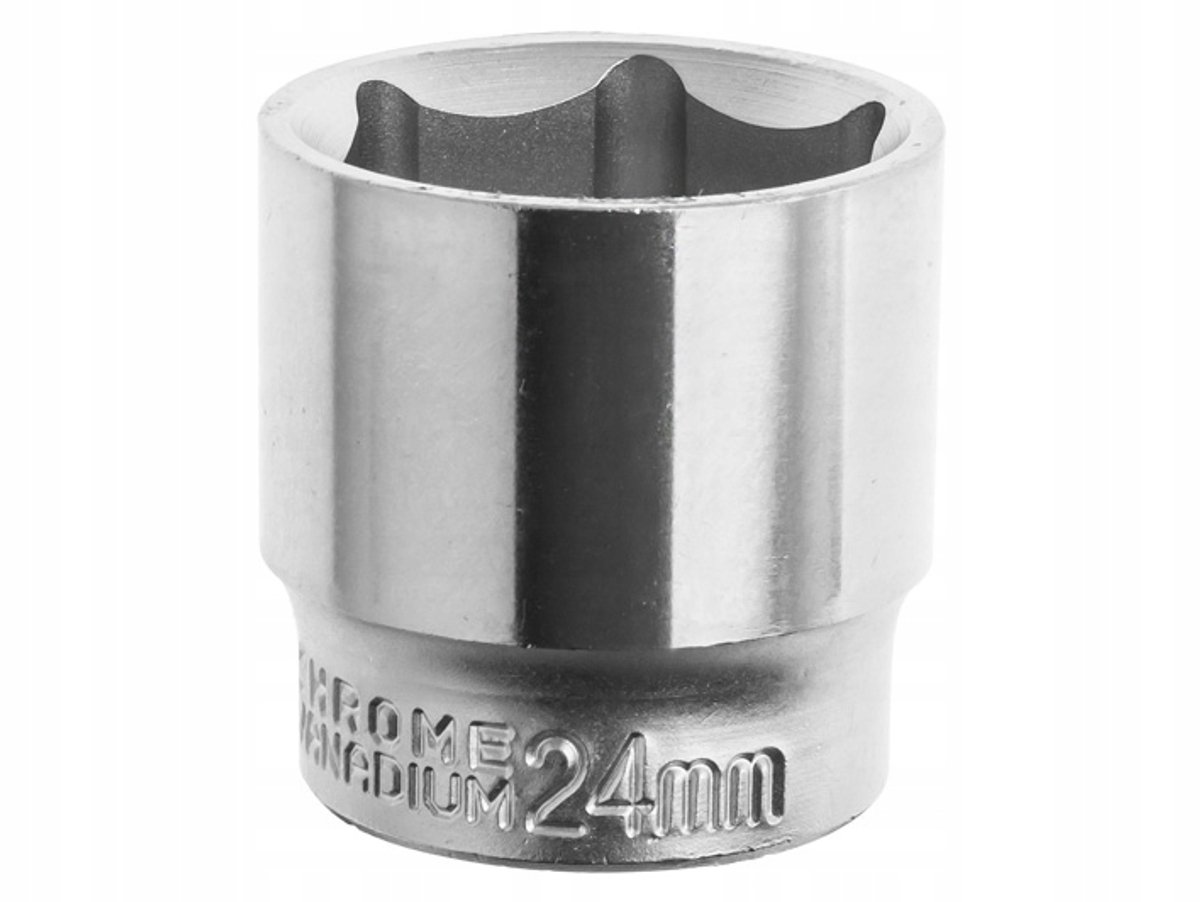 Dopsleutel 24mm 3/8" Cr-V met HEX aansluiting
