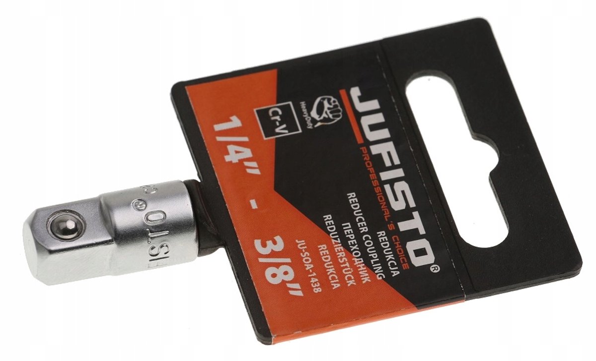 1/4" naar 3/8" adapter - CrV roestvrij staal