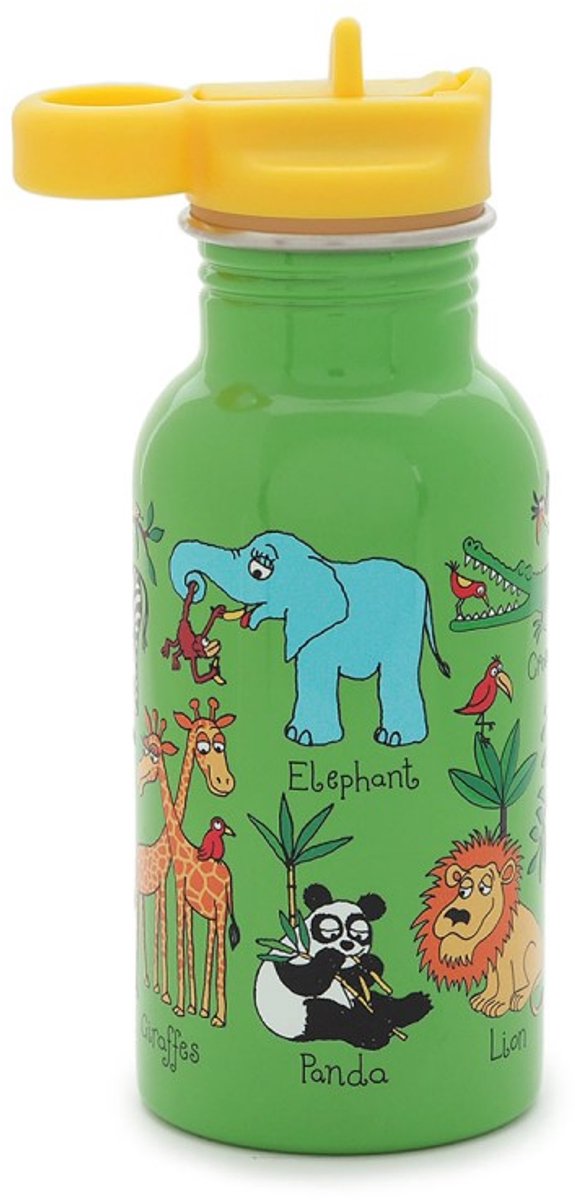 Jungle Dieren RVS drinkfles 400 ml - Tyrrell Katz