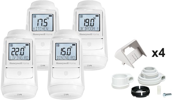 Honeywell Evohome HR93 4‑pack Radiatorknoppen