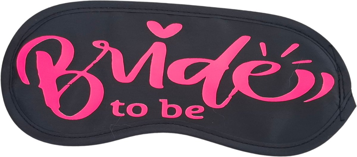 TWOA - slaapmasker bride to be - slaapmasker bruid - vrijgezellenfeest cadeau - zwart met roze tekst