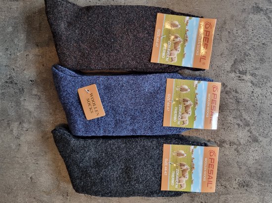 5 paires de Chaussettes en laine d'alpaga - Tailles 43-46 - Chaussettes d'hiver - Chaussettes décontractées - Chaussettes de travail - Chaussettes d'intérieur