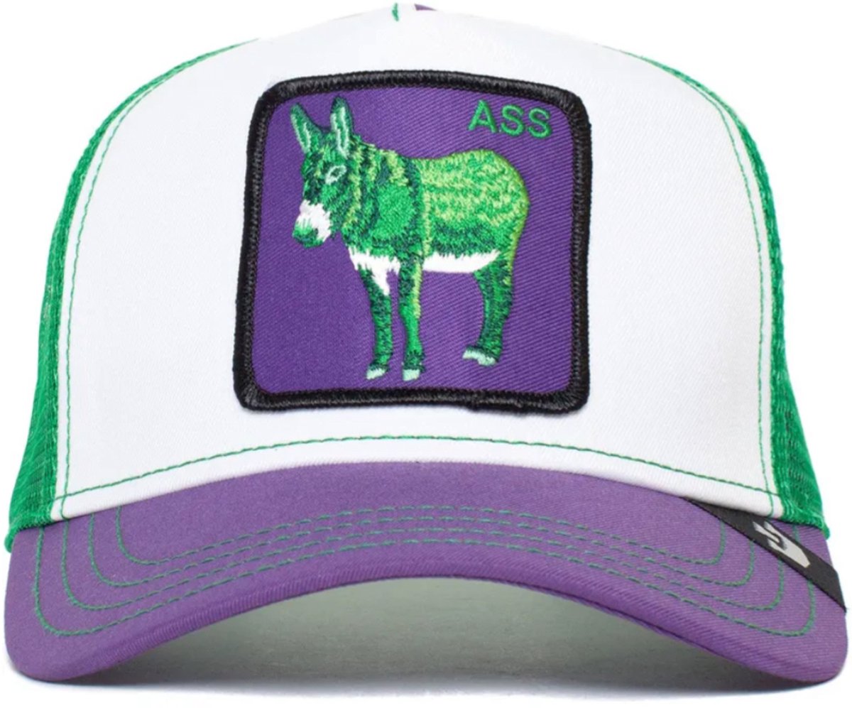 Goorin Bros. Ass Donkey Trip The Farm White, Purple and Green Trucker Hat