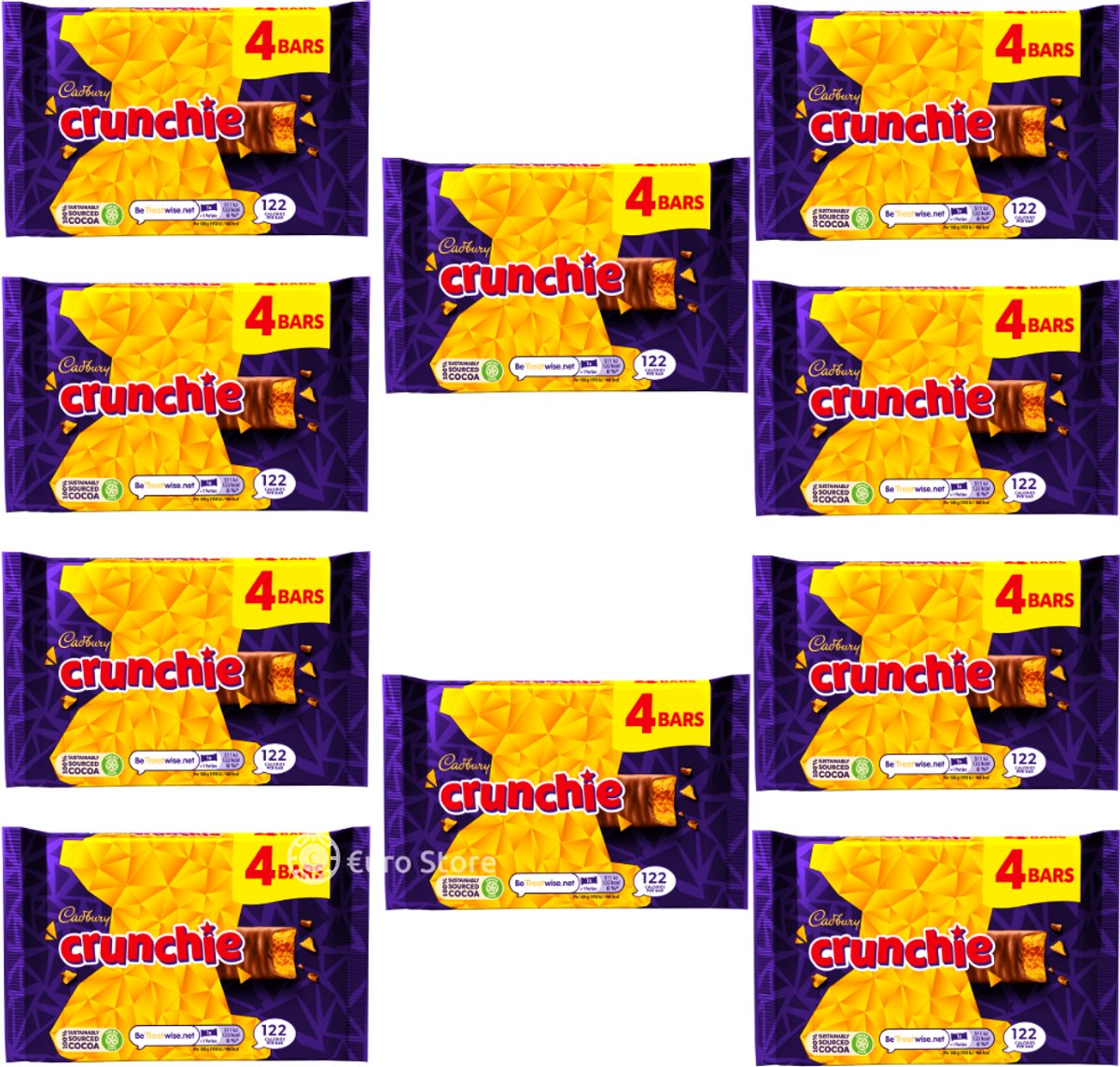 Cadbury Crunchie 10 x (4 x 26.1g = 104.4g) - (Honingraat) - (Chocolade) - (England) - (Engeland)