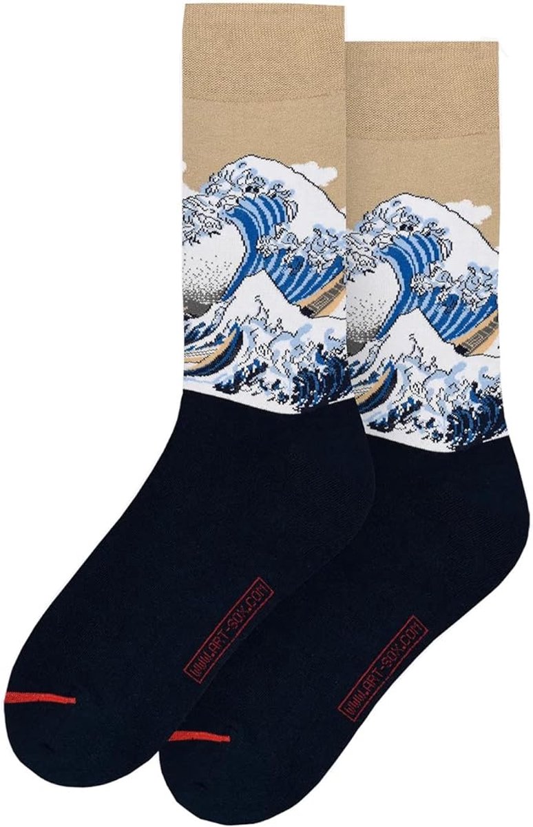 Kunst sokken I like Socks - De Grote Golf van Kanagawa: Hokusai - Bundelactie met verrassingsdesign