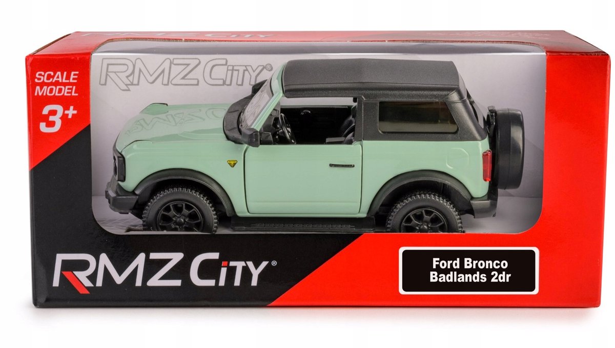 RMZ Ford Bronco Badlands 2023 softtop - groen metaal, model 1:36