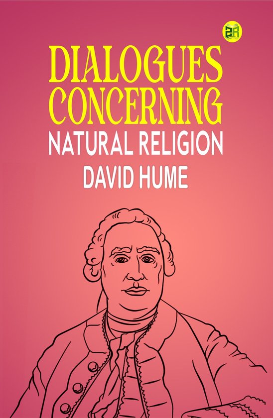 Boek "Dialogues Concerning Natural Religion" van David Hume, met een illustratie van David Hume.