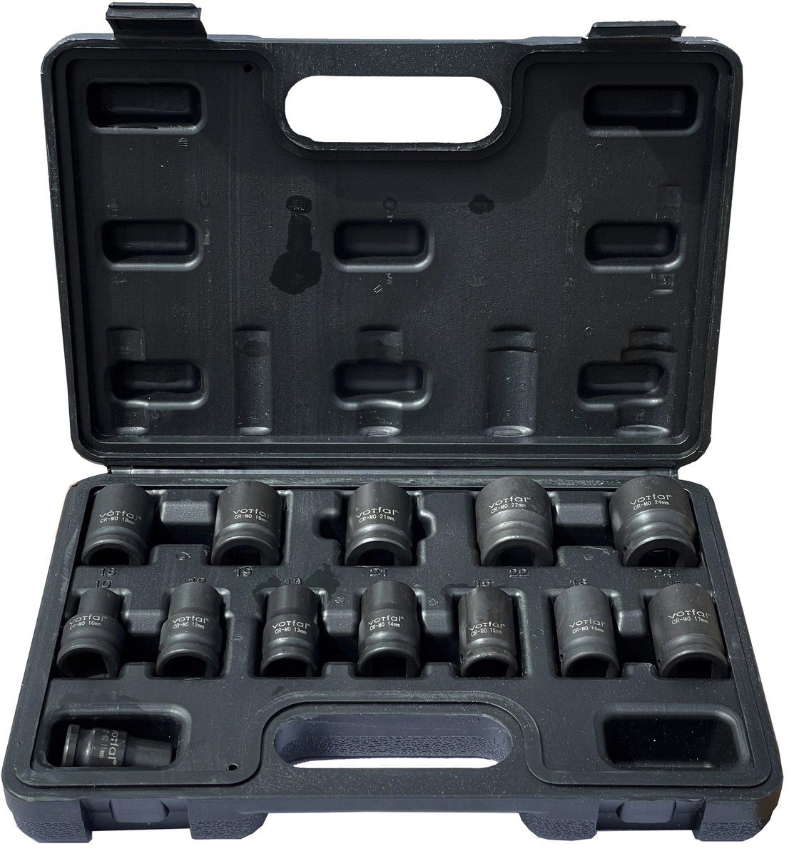 Krachtdoppenset 1/2" 10-24mm 13 Delig CR-MO