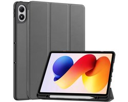 Coverup Tablethoes geschikt voor Xiaomi Redmi Pad 2 Pro Hoesje - Tri-Fold Book Case met Wake/Sleep en Stylus-houder - Grijs