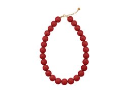 Kralen ketting dames - Yehwang - 42 + 7 cm - Ketting met kralen - Kralen ketting - Bordeaux rood - Dames ketting - Kerst sieraden - Kerst cadeau - Sinterklaas - Moederdag - Valentijn - Ketting voor dames - 42 + 7 cm