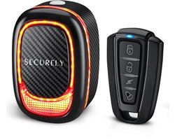 Securely Fietsalarm met Achterlicht en Afstandsbediening – 115 dB Anti-Diefstalalarm – COB LED – Elektronische Fietsbel – 4 Lichtstanden – USB-C Oplaadbaar – IPX5 Waterbestendig – voor Fiets, E-bike, Fatbike, Mountainbike en Racefiets