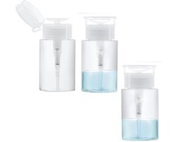 3 stuks - Pomp dispenser - Navulbare cosmetische push-pull dispenser - Alcohol dispenser van PP-materiaal - One-Touch pompfles met dop (150 ml)