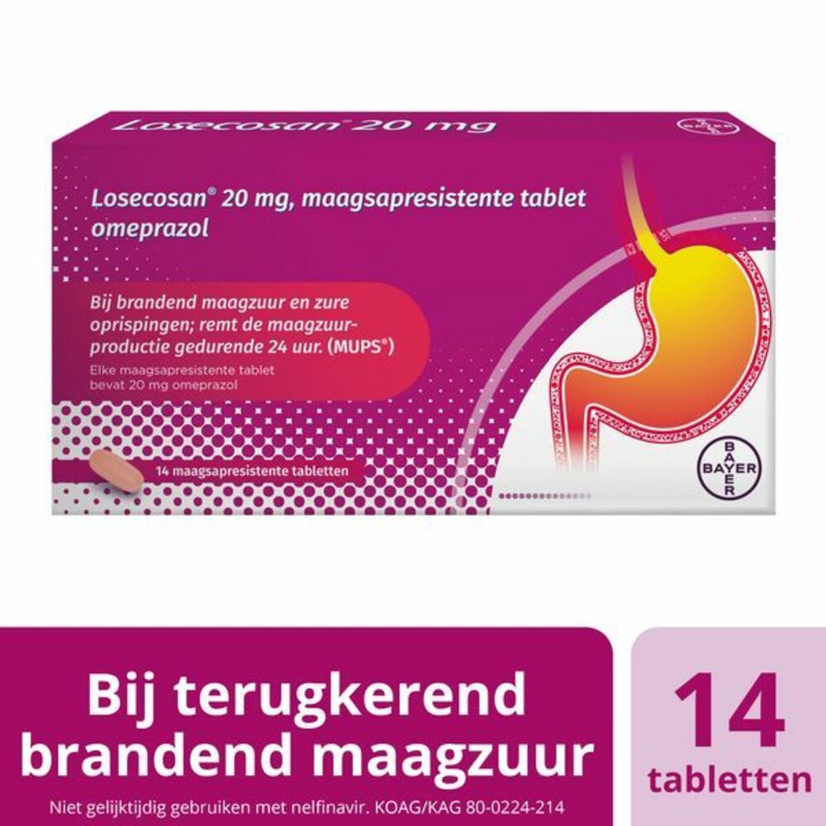 Losecosan Bij Terugkerend Brandend Maagzuur - 3 x 14 tabletten