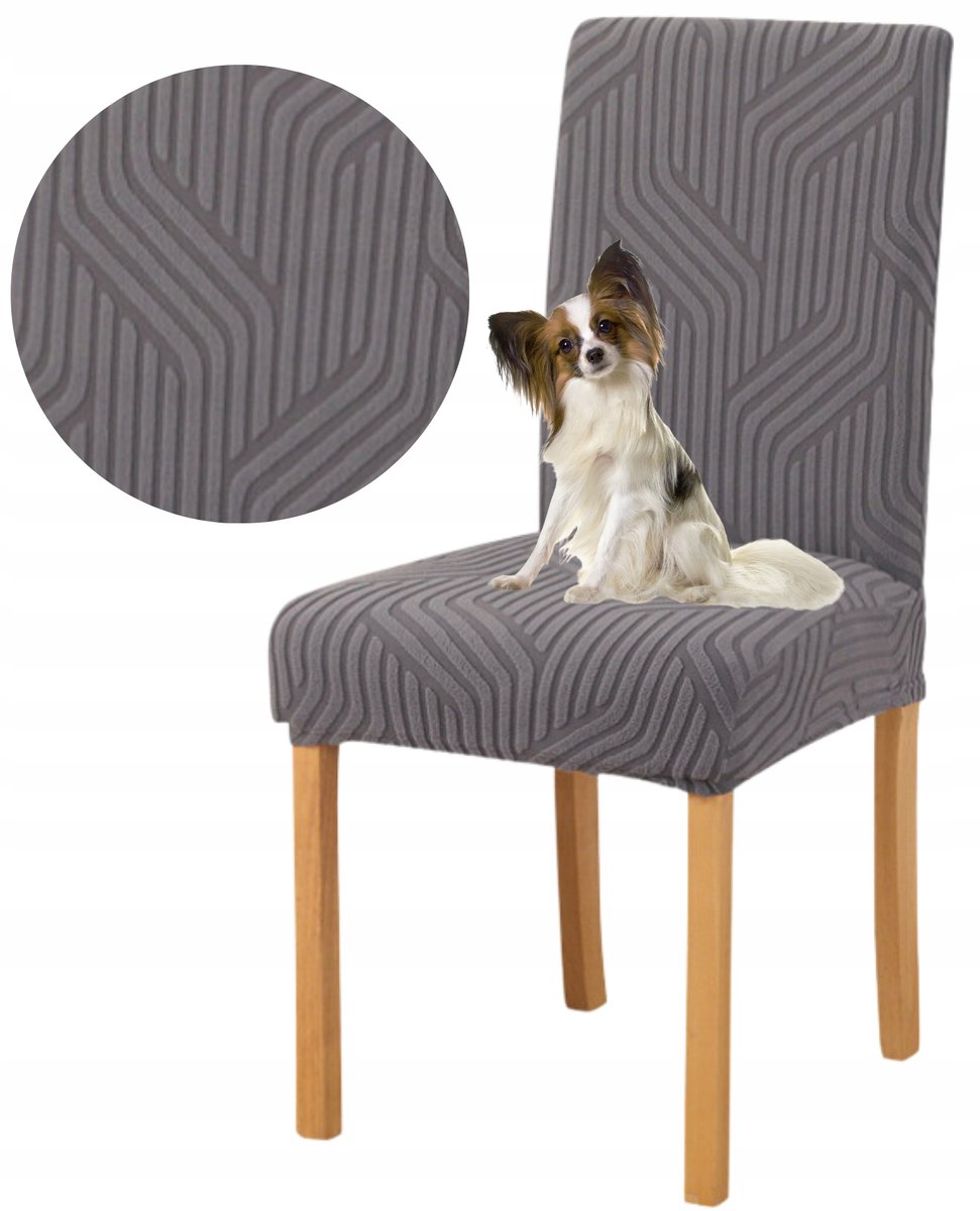 Premium Stoelhoes Jacquard Gevlochten - Universeel & Elastisch - Grijs