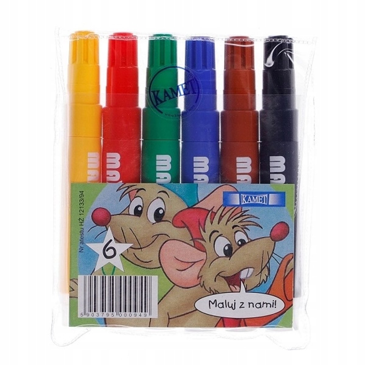 Kamet Jumbo Stiften Set - 6 Levendige Kleuren, Wasbaar