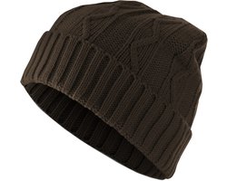 MSTRDS - Beanie Cable Flap chocolate one size Beanie Muts - Bruin