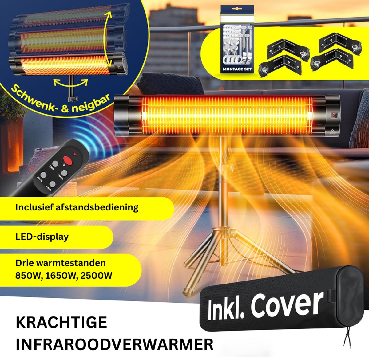 DailySupplies® Elektrische Kachel - Heater - Terrasverwarmers – foto 6