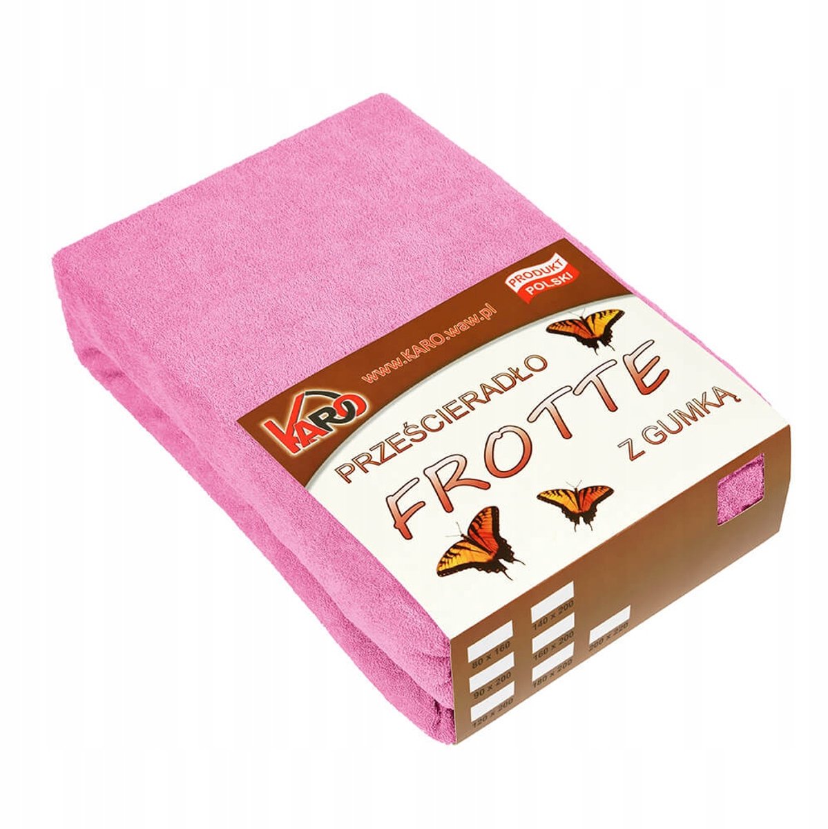 Badstof hoeslaken met elastiek 80x160 cm roze KARO